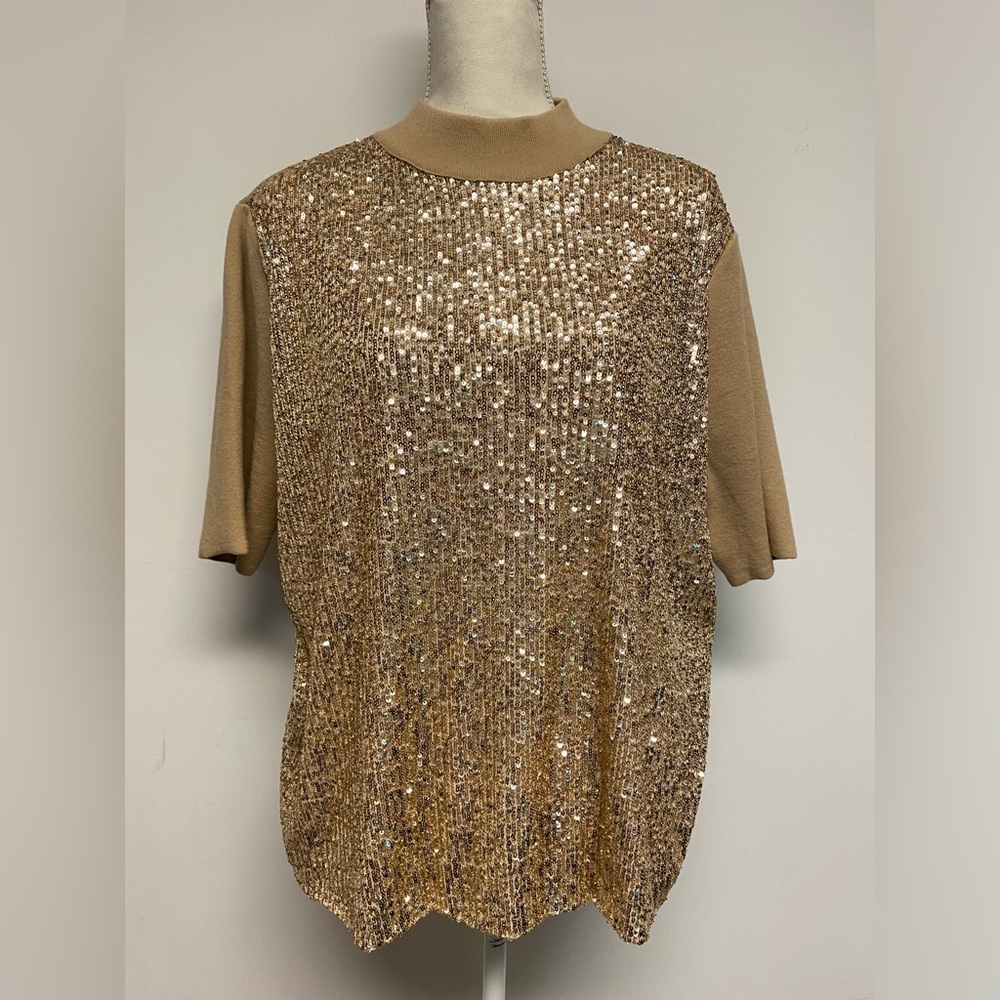 Ann Taylor | Short Sleeve Sequin Sweater | Sz XL